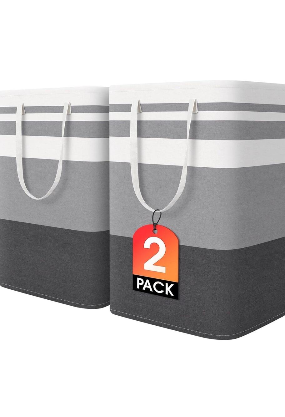 NWT 2 Grey Waterproof Large Laundry Hampers 75L